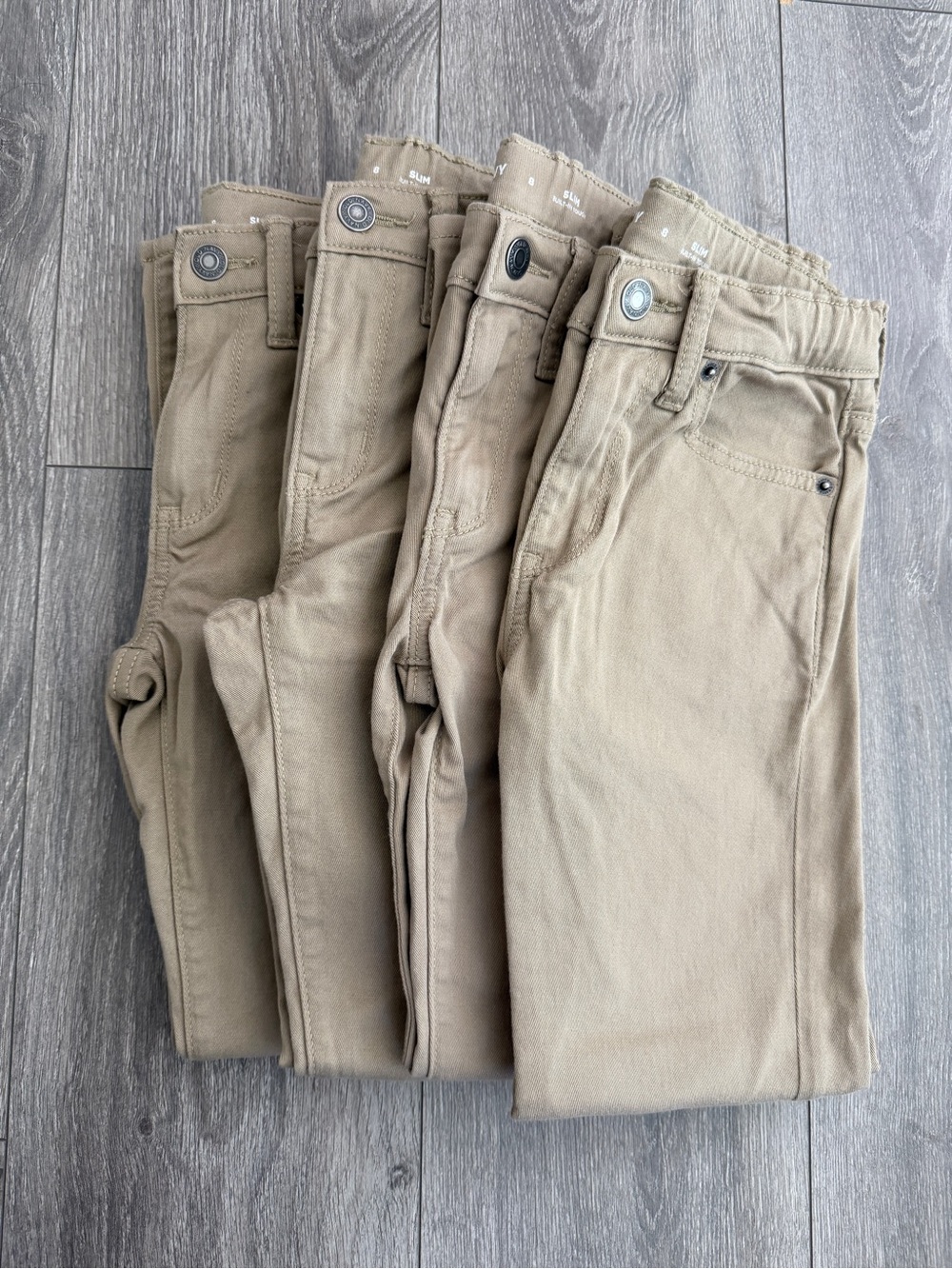 Boys Old Navy Uniform Pants size 8 Slim Tan Stretch Chino Bottoms